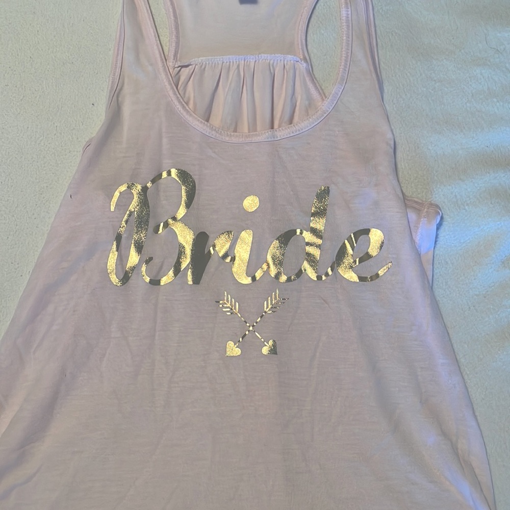 Bride pink tank top Small